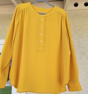 Loft Long Sleeve Henley style blouse XL